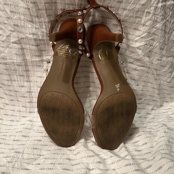 Adrienne Vittadini Glow-2 Strappy Crystal Sandal Heels in Cognac - Picture 3 of 8